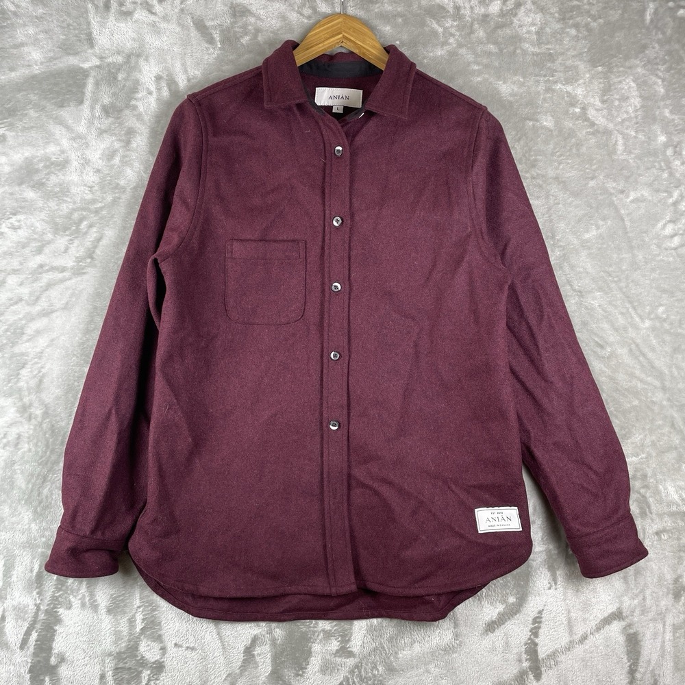 Anian Wool Button Up Shirt Womens Large Made in Canada